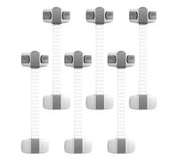 Child Proof Door Lock, Adjustable Baby Latch, 7.87x2.17in 6 Pack Multi-Purpose, Portable Cabinet Locks, Easy Install Furniture for Ovens, Toilets, Kitchen Babyproofing