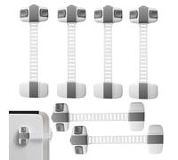 Child Proof Door Lock, Cabinet Locks 6-Pack, 7.87x2.17 inches Baby Safety No-Drill Baby Proofing, Multi-Purpose Latches for Kitchen Drawers Furniture Toilet Seats Ovens, Home