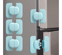 Child Safety Cupboard Doors,3 Pieces Baby Door Window Blocks,No Drilling Baby Door Blocks For Drawers,Doors,Wardrobes,Fridges,Toilets (Blue)