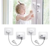 Child Safety Window,2 Piece Child Window Lock,White Child Door Security With 2 Keys,Child Safety Window Lock,Child Window Protection,Fridge Padlock,For Children