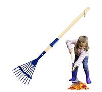 Child Size Garden Rake - Wooden Handle Kids Gardening Tool - Yard Helper | Fall Leaf Rakes Boys Girls Backyard Park Lawn Outdoor Play Family Activity
