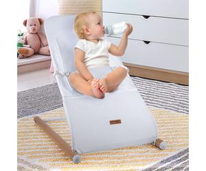 Childhome Babywippe Holz Mit Tasche Blanc 3D Mesh Lavable Acier