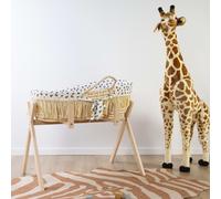 CHILDHOME Corbeille Moïse en raphia avec matelas et housse motif léopard