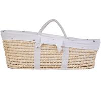 Childhome, Couffin Osier Pour Bebe, Panier Moise En Feuille De Maïs, Matelas Inclu, Avec Poignées, Habillage Jersey Hearts