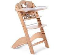 CHILDHOME Lambda 3 Chaise Haute Bebe + Tablette Bois Naturel Marron