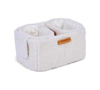 CHILDHOME, Lot 3 Paniers à Langer Rangements Table à Langer, Lit, Berceau, 2 tailles, A suspendre, Tissu Doux Teddy Ecru