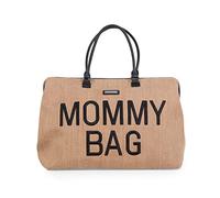 Childhome Sac à langer Mommy Bag – grande contenance, tapis à langer, bandoulière ajustable – Raffia