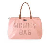 CHILDHOME, Mommy Bag, Sac à Langer, Maternité, Sac de voyage, Grande Contenance, Tapis à Langer, Bandoulière Ajustable, Compartimenté, Poche Isotherme, Passage pour Valise, Rose/Or