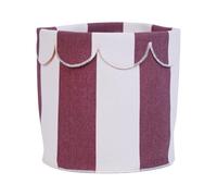 CHILDHOME Panier de Rangement Biscuit Dreams - 25 cm de Hauteur - Motif Rayé Bordeaux - Pliable, Compact et Décoratif - Pour Jouets, Vêtements ou Accessoires - Chambre Bébé ou Enfant