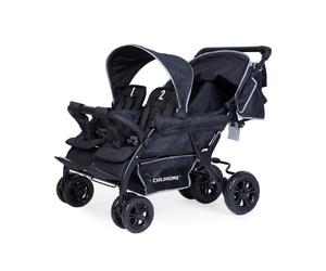 Childhome - Poussette Multiplaces Quadruple Noire 4 Enfants