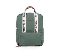 CHILDHOME, Sac à dos à langer Family Bag Club, Grande capacité, Multifonctionnel, Tapis à langer inclus, 11 Compartiments, Pochettes Isothermes, Passage Trolley-valise, Accroche Poussette, 20.5L, Vert