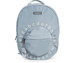 Childhome, Sac à Dos Enfant, Ecole Maternelle, Grande contenance, 3 Compartiments, Bandes Elastiques, Pochette Bouteille Isotherme, Bretelles Tissu Mesh Respirant, gris/ ecru