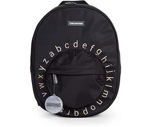 Childhome, Sac à Dos Enfant, Ecole Maternelle, Grande contenance, 3 Compartiments, Bandes Elastiques, Pochette Bouteille Isotherme, Bretelles Tissu Mesh Respirant, noir et or