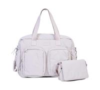 CHILDHOME, Sac à Langer Bébé Mellow - Sac Nursery Matelassé Tout-en-Un, Compartiments Multiples, Pochette Isotherme, Pochette Lingettes, Accessoires Inclus, Beige