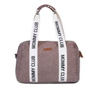 CHILDHOME, Sac A Langer Bebe, Mommy Bag, Matelas a langer bebe Inclus, Nombreux Rangements, Attaches poussette, Bandoulière, Cuir Vegan, 22L, Mommy Club Signature, Teddy Brun