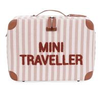 CHILDHOME, Valise Enfant, Week-end, Format Cabine, Bagage à Main, Compact, Solide, Anse pour Transport Facile, Etiquette Nom, Design, Simili Cuir, Mixte, Mini Traveller, Rayures Terracotta
