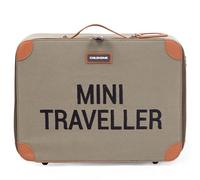 CHILDHOME, Valise Enfant, Week-end, Format Cabine, Compact, Solide, Anse pour transport, Etiquette Nom, Design, Simili Cuir, Mini Traveller, Kaki
