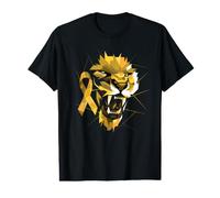 Childhood Cancer Lion Warrior - Bande de Sensibilisation dorée T-Shirt Graphique avec Valeur
