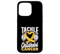 Childhood Cancer Tackle Ruban de Sensibilisation au Football Doré Coque pour iPhone 15 Pro Max