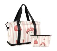 Childish Bunny Sac de gym à rayures avec sangle réglable pour voyage multifonction, Lapin enfantin blush rayé, 1 size