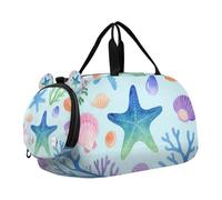 Childish Petit sac de sport coloré avec compartiment à chaussures et étoile de mer sous la marine, sac de sport multifonction pour voyage, sport, sac de voyage, sac de sport, sac de w nd