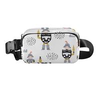 Childish Sac banane imperméable pour femme Motif chevalier blanc 20,3 x 13,5 x 5,8 cm, Chevalier mignon enfantin blanc, 8 x 5.3 x 2.3 inch, Drôle et mignon