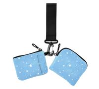 Childish Star Lot de 2 portefeuilles pour pièces de monnaie et cartes avec poche zippée et poche zippée pour femme Bleu, Bleu étoile enfantine, 1 size, Décontracté