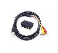 CHILDMORY Adaptateur convertisseur 3RCA vers péritel AV avec câble HDMI-AV de 1,5 m pour PS4, TV, DVD, magnétoscope, HDTV