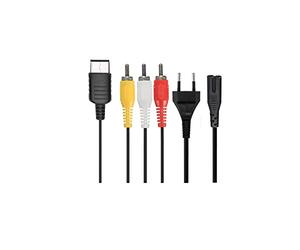 CHILDMORY Le Cordon d'alimentation Secteur et Le Cordon Audio - vidéo RCA AV Compatible pour Dreamcast DC Console