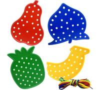 Children 2-5 Years Old Threading Toy,4pcs Thread Toy For All-Small Cute Bright Fruit Shape Shoelace Toy For All-Small Travel Toy Fine Motor Skills Toy Gift For Children