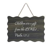 Children Are A Gift from The Lord. Psaume 127:3 Panneau en bois 15,2 x 25,4 cm avec verset de la Bible Décoration murale rustique à suspendre pour porte d'entrée, salon, cuisine, décorations de Noël
