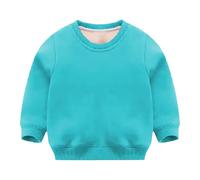 Children Automne Hiver Solide Pulls Hauts Manches Longues Col O Sweat-shirts Hiver Pull Fille 152, bleu ciel, 6-7 ans