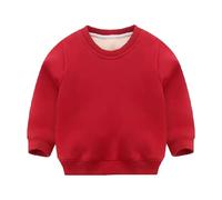 Children Automne Hiver Solide Pulls Hauts Manches Longues Col O Sweat-shirts Hiver Pull Fille 152, rouge, 6-7 ans