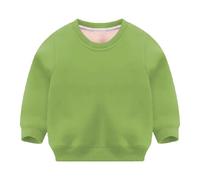 Children Automne Hiver Solide Pulls Hauts Manches Longues Col O Sweat-shirts Hiver Pull Fille 152, vert, 6-7 ans
