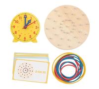 Children Educational Toy Clock - Hands-on Learning Manipulatives for Home School Study | Wooden Construction, Interactive Hands, Number Recognition, Kindergarten Classroom Travel Play Supplies