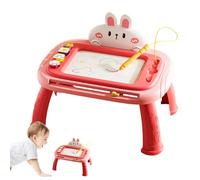 Children’s Drawing Board Cartoon Rabbit Design Kids Art Board Fine Motor Skills Toy with Detachable Table Leg Bracket for Home School Travel Outdoor Use Educational Creative Gift