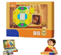 children’s educational magnetic tangram puzzle,pattern blocks-classic game tangram shape jigsaw puzzles,tangram puzzle with pattern cards,Learning Toys for Kids Ages 3-8,Geometry Puzzle Gift-F