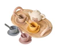 Children Tea Set, Silicone Teapot and Cups Toy, Educational Pretend Play Kit, Motor Skills Learning Tool, Safe and Soft Design, for Girls Boys Age 3-6, 10.63x4.72x3.94 inches