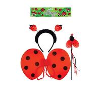 Children's 3 Piece Ladybird Set With Wings, Headband And Wand, Deguisement Coccinelle