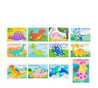 Children's 3D Stereoscopic EVA Sticker Toys for Boys and Girls in Kindergarten, Educational Handcrafted Paper pasting to Make DIY Material Package Toys (Dinosaur Club)