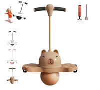 Children's Balance Jumping Ball, Thickened Balance Jumping Ball with Handle and Pump, Fun Pogo Stick for Boys & Girls, Keep Children Away from Electronic Devices, 300 Kg Load Capacity(New A)