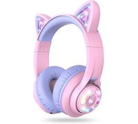 Children's Bluetooth Headphones,Wireless Headphones for Children,Cat Ear,Adjustable Volume Control,74/85dBA with Microphone for School/Tablet/Phone/PC.