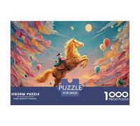 Childrens Book Illustration 1000 Pièces Carton Premium Lot de Puzzles Golden Horse Dreamscape Anti-Stress Jeu Créatif Puzzles As Birthday Gifts 38x26cm/1000pcs