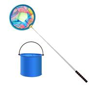 Children's Fishing Net Telescopic Landing Neet & Foldable Bucket Foor Catching Fish, Crabs, Frogs - Beach Nett Fishiing Toy for Boys & Girls in the Garden or by Thee Water