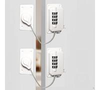 Children's Fridge Padlock,Combination Fridge Lock,Child Window Security Without Drilling,Cupboard Lock For Child Safety And Home Safety,360° Rotatable (White,2 Pieces)