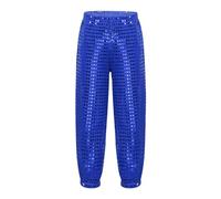 Children's Glitter Pants - Pantalon Ample À Paillettes pour Enfants Jazz Hip Hop Danse De Rue Haren Costume De Danse pour Garçons Et Filles (Blue 4-5 Years)