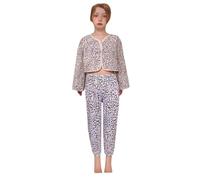 Children's Glitter Pants - Pantalon De Danse À Paillettes Imprimé Léopard pour Enfants De Grande Taille Pantalon De Jazz À Jambe Droite (White 3-4Years)