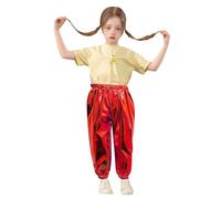 Children's Glitter Pants - Pantalon Droit Bronzé Brillant pour Costume d'enfant Pantalon De Fermeture De Danse Extensible (Red 11-12 Years)