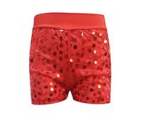 Children's Glitter Pants - Short Slim Stretch À Paillettes pour Garçons Et Filles (Red 15-16Years)