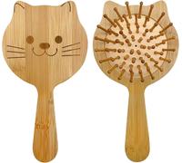 Children's Hair Brush,Child Bamboo Hair Brush,Small Hair Brush,Mini Bamboo Brush for Girls (Cat)